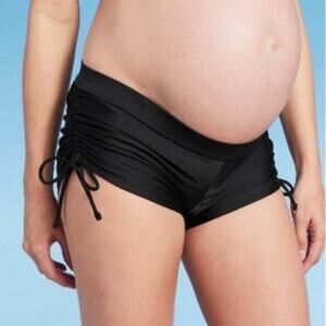 Isabel Maternity by Ingrid & Isabel Size XL Maternity Black Side Tie Swim Shorts